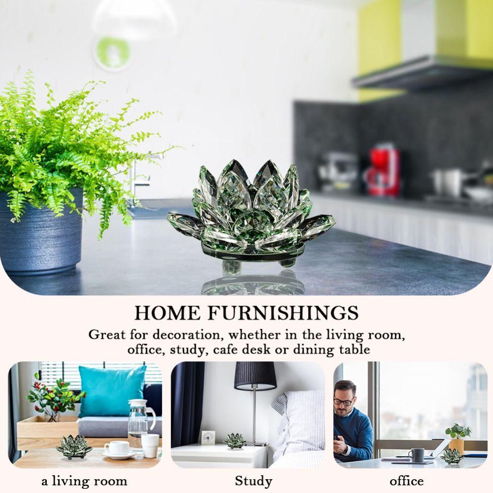 Souvenir Gifts Lotus Flower Decor Glass Craft Glass Miniature Crystal Lotus Flower Figurine