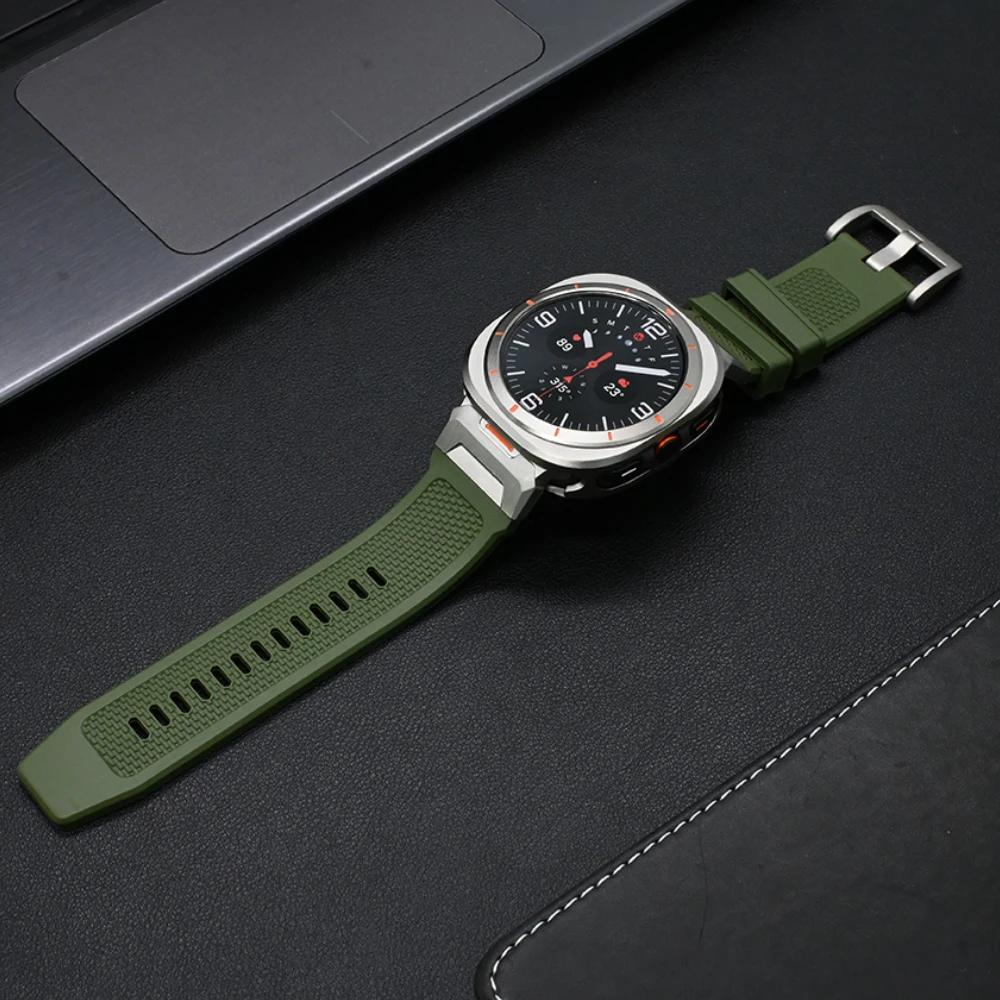 Спортивный силиконовый браслет+Чехол для Samsung Galaxy Watch Ultra 7 47 мм Роскошный мужской ремешок Для GALAXY 47MM ULTRA Чехол-аксессуар