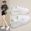 Маленькие белые туфли женские 2024 осень новые дышащие туфли детские студенческие корейская версия универсальные платформы спортивные туфли для отдыха на доске Tide