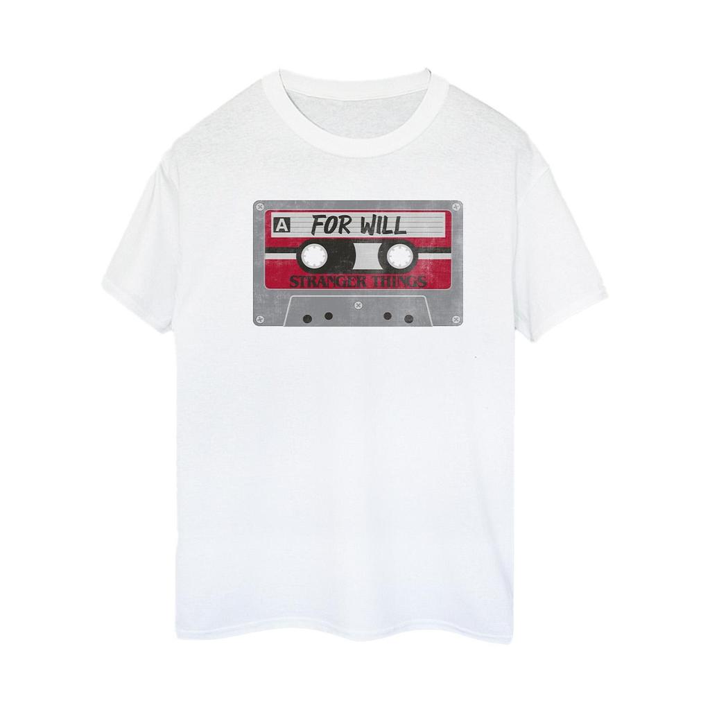 Netflix Womens/Ladies Stranger Things Cassette For Will Cotton Boyfriend T-Shirt