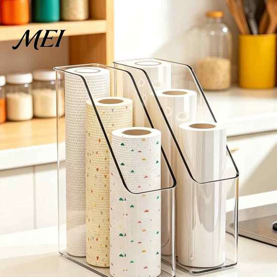 Hair Accessory Storage Case Kitchen Cling Film Organizer, Space Saving Durable Box, Large Horizontal Desk Organizer Capacity Vertical Bin, for