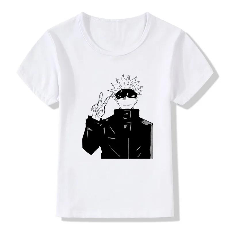 Детская футболка Аниме Jujutsu Kaisen Мультяшный принт Забавная футболка для мальчиков Летняя с коротким рукавом Одежда для девочек Дети Топы,HKP5469