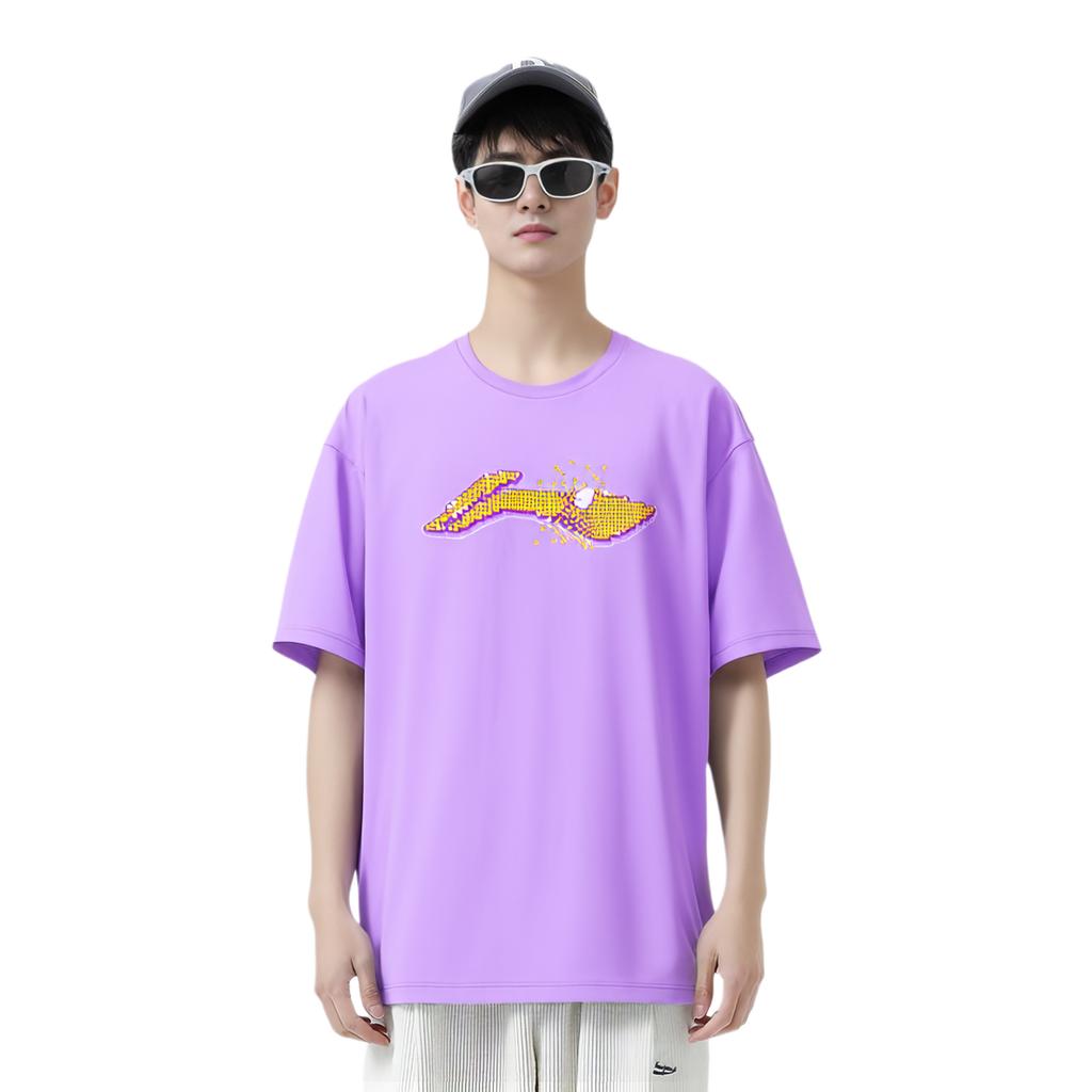 Серия для настольного тенниса Li Ning Минималистичный Модный Быстросохнущий Дышащий Короткий Рукав Футболка Верх для Активного Отдыха Унисекс Топы AHSW069-3