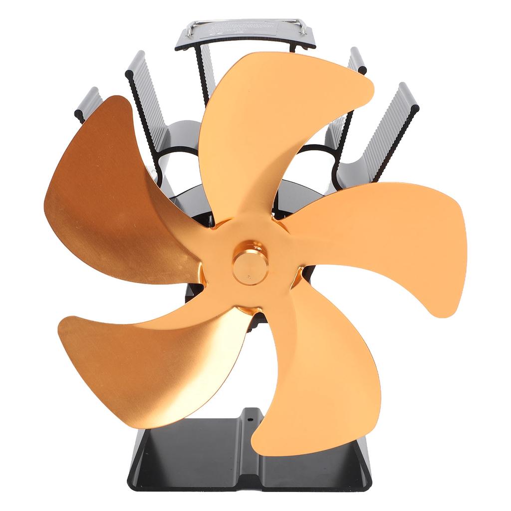 Вентилятор для дровяной печи с 5 лопастями, вертикальный вентилятор для камина с трапециевидным основанием, работающий на тепле, с циркуляцией тепла