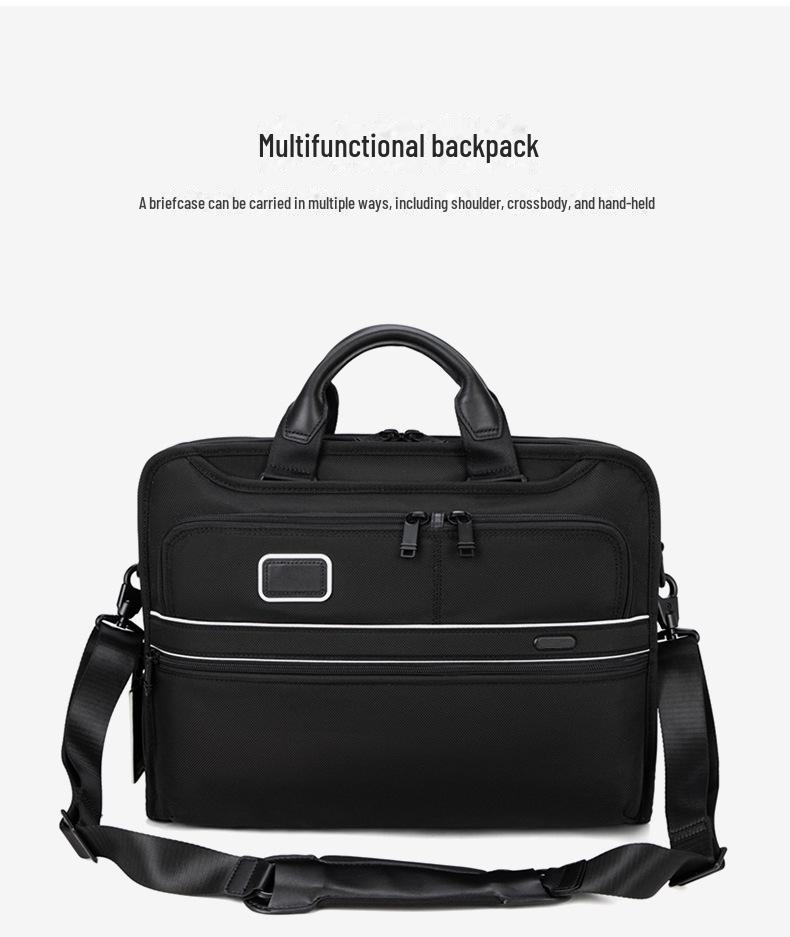 Черно-белый мужской деловой портфель на одно плечо — повседневный, модный и трендовый 