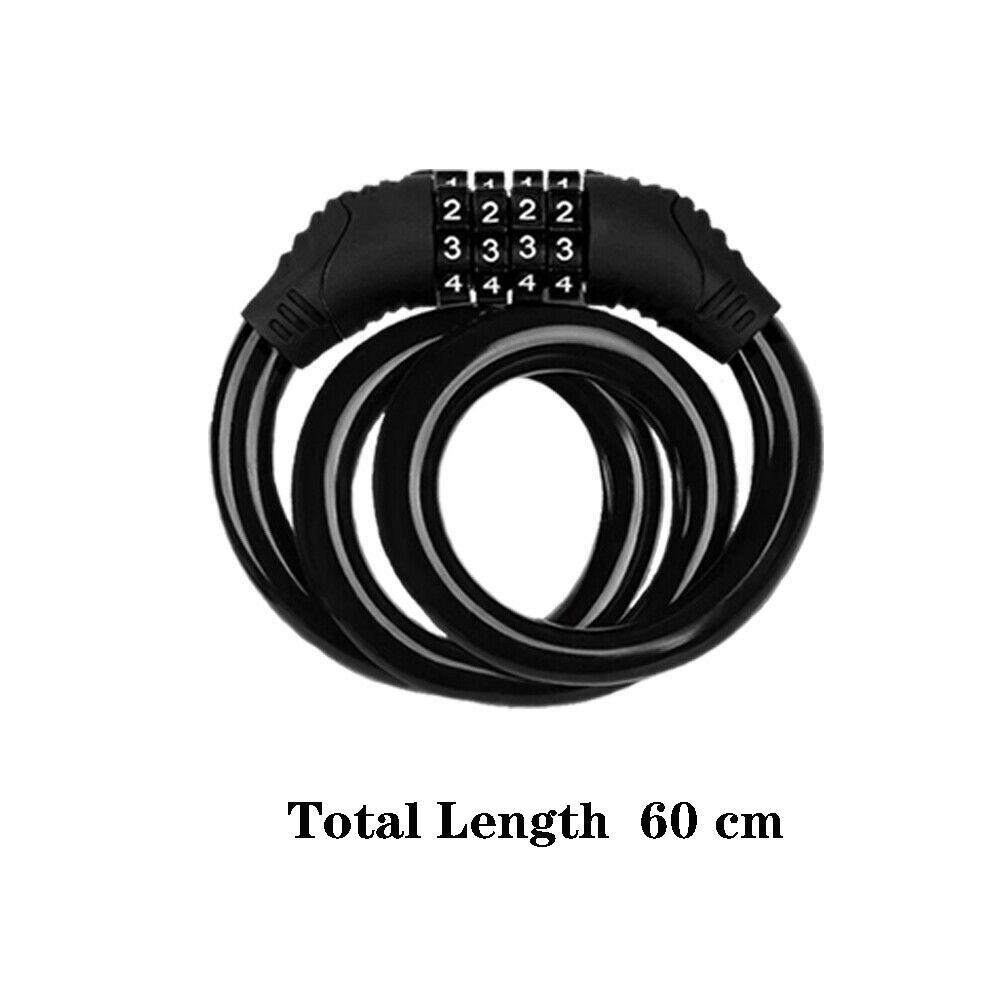 Bicycle Steel Cable Chain Resettable Combination Number Bike Lock 4 Digit Password Padlock
