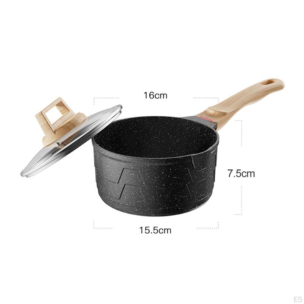 Молочный горшок с антипригарным покрытием для детского завтрака, 16 см, маленькая сковорода для плавления шоколада, нагревание, плавление, приготовление пищи