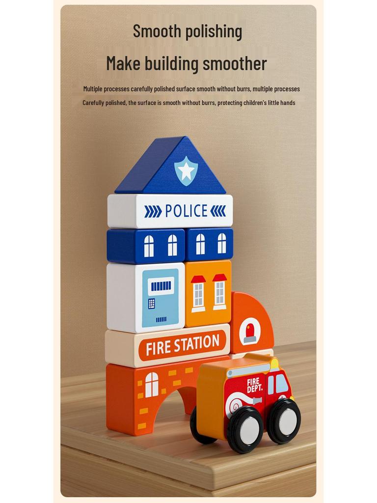 Magnetic Wooden Train & Building Blocks Set for Kids