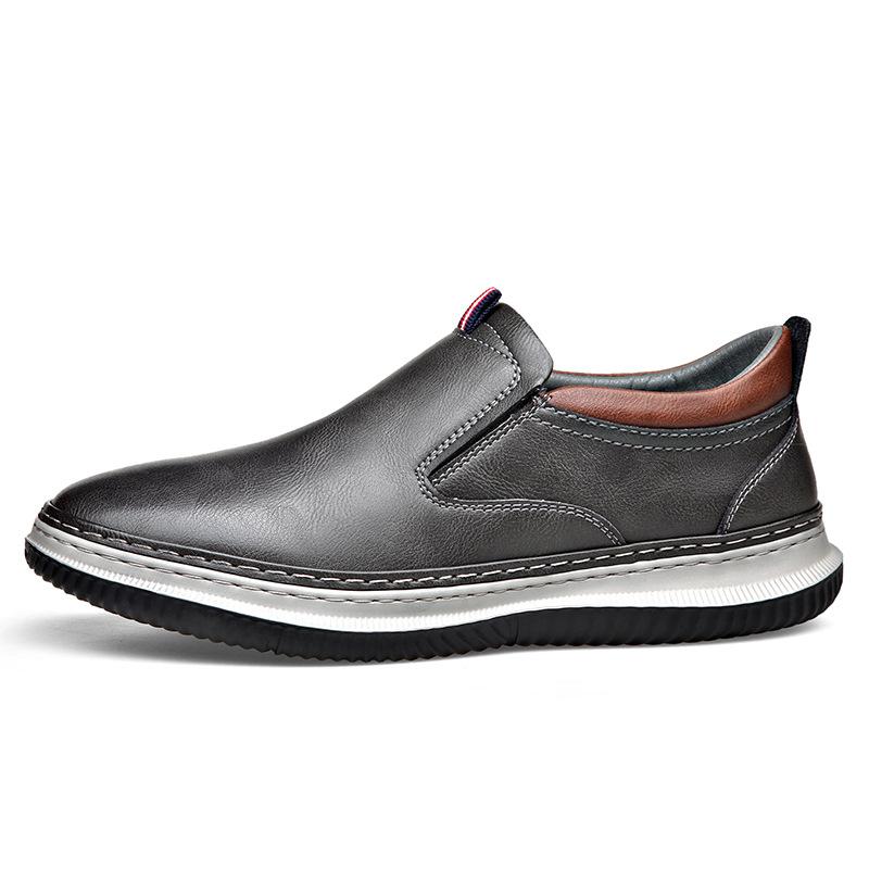 Модная повседневная обувь из коровьей кожи, новые дизайнерские туфли для мужчин, весна-осень, спортивные туфли на платформе, мужские однотонные туфли для вождения