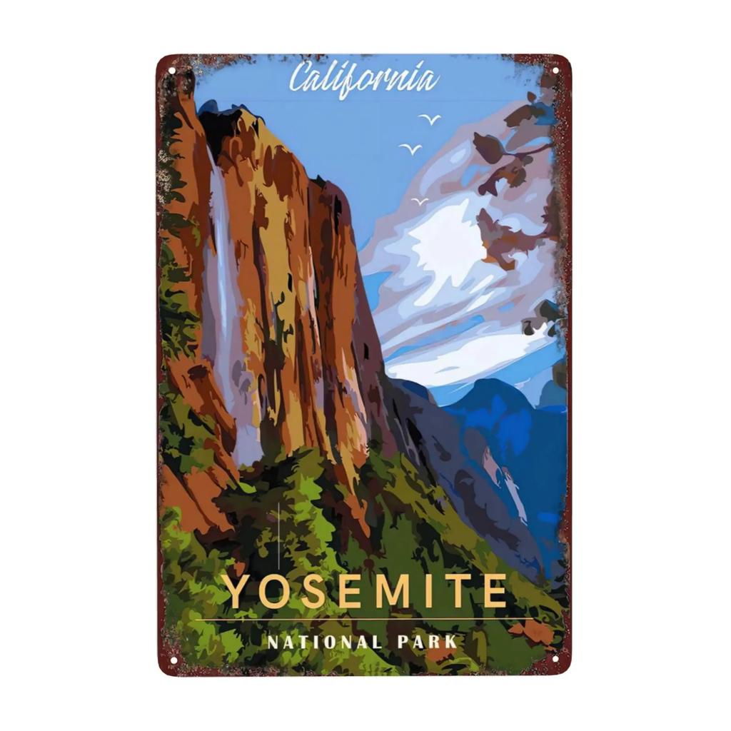 1pc Retro Grand National Park Metal Sign for Kitchen Restaurant Farm Bathroom Man Hole Farm Wall Decoration 8x12 Inch