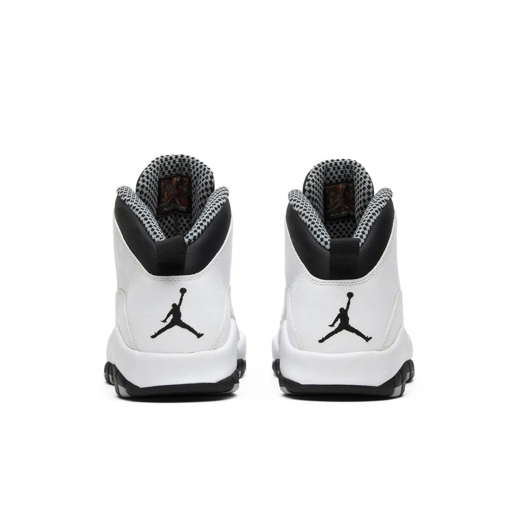 Air Jordan 10 Retro 'Steel' 2013 (Unisex) White / Black / Light Steel Grey / Varsity Red Vintage Basketball Shoes 310805 103