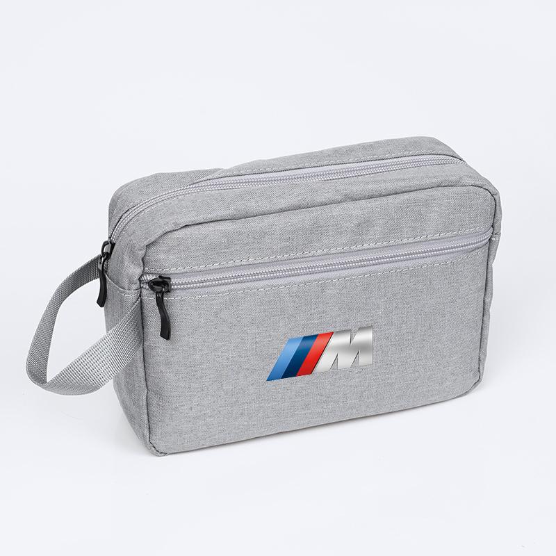 BBIP8 BMW Handbag Canvas Fabric Car Organizer Bag For BMW M i4 G26 F40 F11 E46 E60 E70 G30 X3 X5 Car Storage Bag Accessories keychain