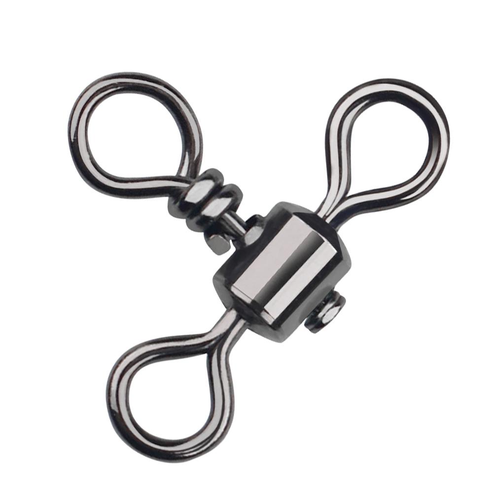 100 шт. 3-х сторонний поворотный вертлюг из нержавеющей стали рыболовные вертлюги соединитель лески разветвитель