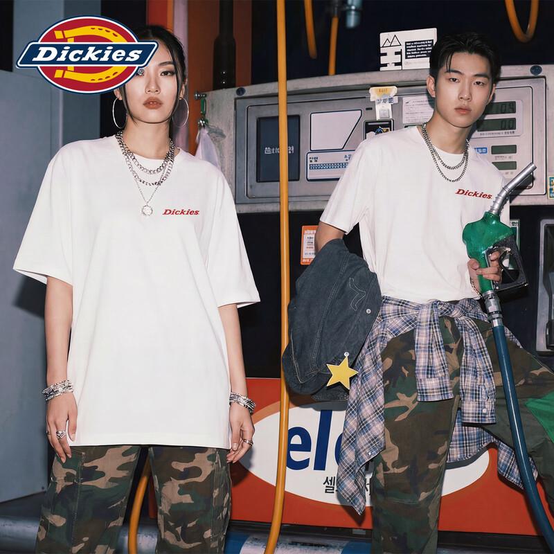 Мужская футболка Dickies в американском ретро стиле с принтом красного логотипа
