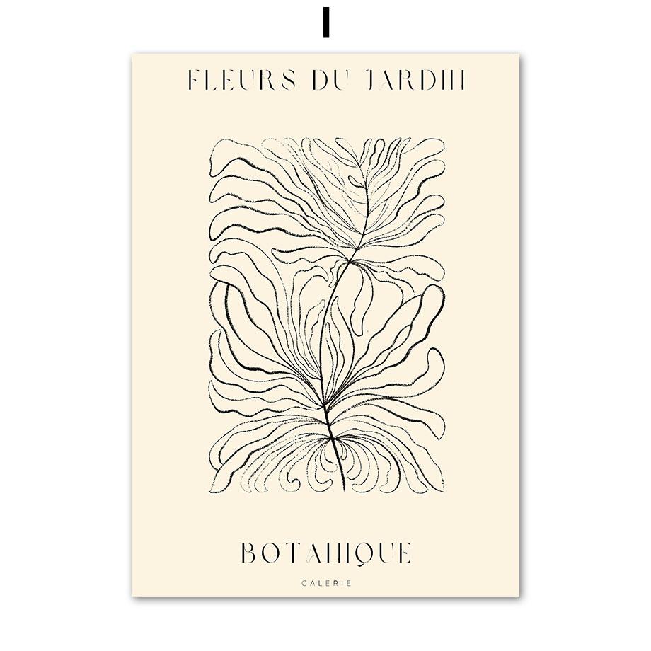 Абстрактные свежие цветы рынок парижский завод лист бохо скандинавские постеры и принты настенное искусство холст картины картины декор гостиной