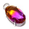 Bi-Color Tourmaline Gemstone Handmade 925 Sterling Silver Pendant 2.01" a0F49
