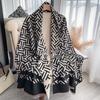 Imitation Cashmere Scarf Medium And Long Outer Shawl Double-Sided Warm Letter Scarf Female Live Stream Trend
