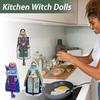 Handmade Resin Kitchen Witch Luck Charm Witch Figurine Hanging Decoration Cartoon Cooking Witch