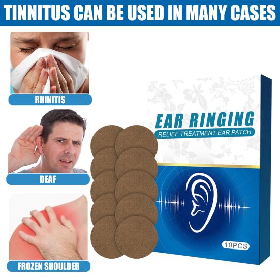 Yousheng 10Pcs/Box Tinnitus Ear Decal Quick Effect Compact Plant Extracts Tinnitus Hearing Impairment Patch for Relieving Ringing Sound
