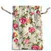 10pcs Printed Linen Drawstring Bag Gift Jewelry Ornament Storage Pouch 1