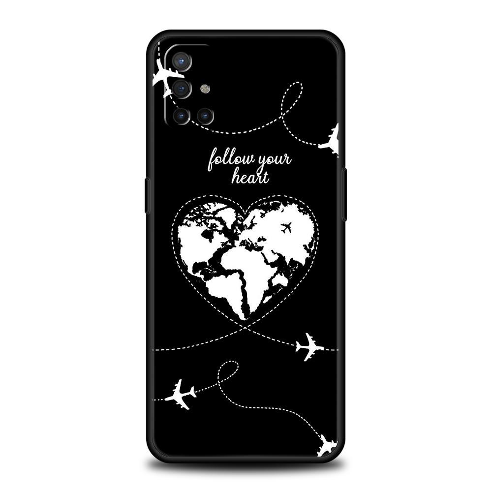 Чехол для телефона для OnePlus 12 11 10 9 Pro 9T 12R 10R 9RT 10T 8T 8 7 6T 7T Nord 2T CE 2 5G Cover Мультяшный мир карта пейзаж направление