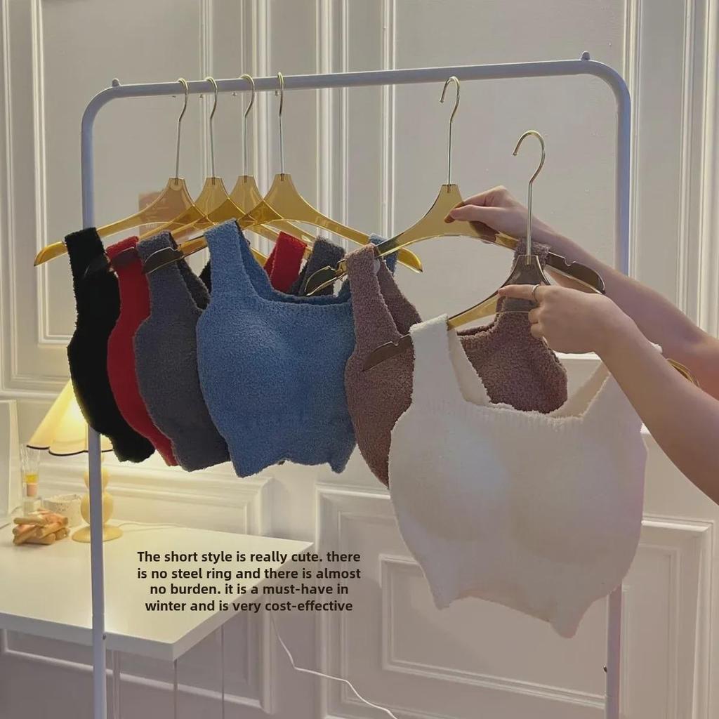 Встроенный жилет-комбинезон из плюша ягненка с нагрудными подушечками — теплый слой без бюстгальтера для осени и зимы