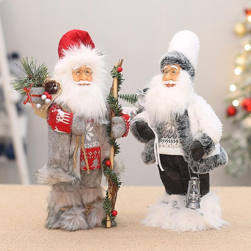 Santa Clause Ornament 12Inch High Santa Figure Christmas Decoration For Mantles Shelf Desktop Display Indoor and Outdoor