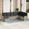 8-Piece Garden Sofa Set with Cushions In Light Grey Poly Rattan 3360463