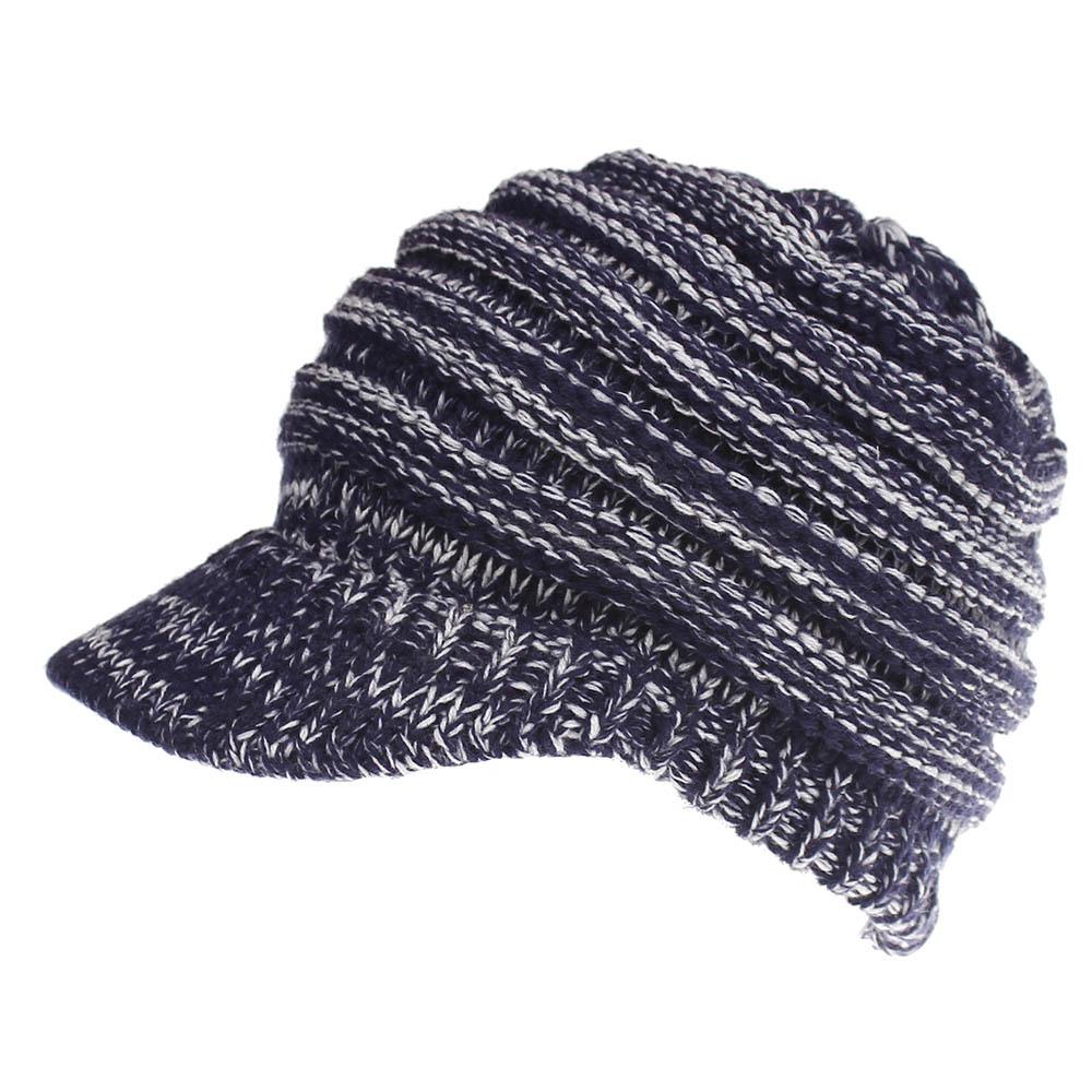 Fashionable Women's Messy Bun Beanie With Soft Stretch Knit For Winter Comfort