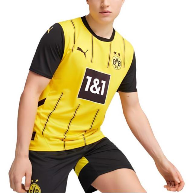 Puma Borussia Dortmund 24-25 Season Football Series SS24 Удобная футболка с круглым вырезом и короткими рукавами Мужские топы Желтый 774945-01