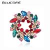 New Christmas Pin Colored Wreath Shape Brooch High Quality for Women Sweater Dress Hat Hijab Pin Christmas Accessories