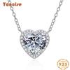 Tancise S925 Sterling Silver Zircon Personality Pendant Necklace Women Classic Clavicle Chain