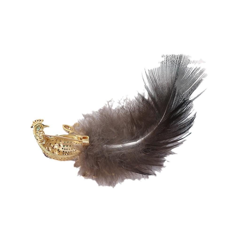 Элегантная брошь в виде павлиньего пера для женщин