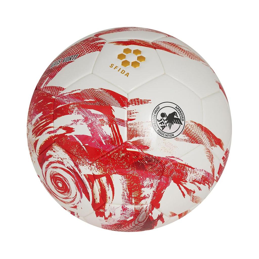 Certified Soccer SFIDA VAIS VORTI Soccer Ball [JFA Ball] Jr. No. 4, White/Red
