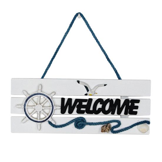 Mediterranean Welcome Doorplate Hanging Pendant Sign Home Store Door Wall Decor