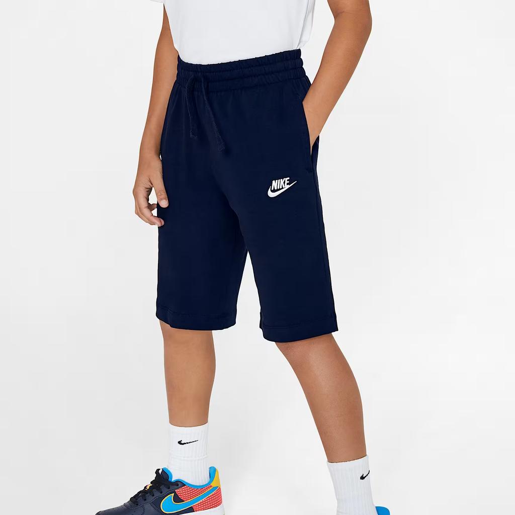 Nike Спортивная одежда, прямые детские шорты с логотипом, детские шорты, цвет «космический синий» 805450-478