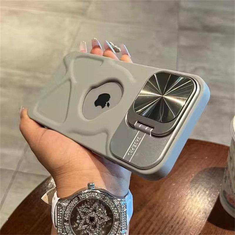 Модный магнитный чехол с логотипом и отверстием для iPhone 11 12 13 14 15 Pro Max Plus, защитный флип-кронштейн для объектива, мягкий силиконовый чехол Magsafe