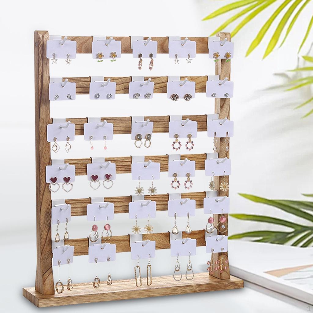Подставка для сережек для продажи, деревянная ювелирная стойка большой емкости для продажи