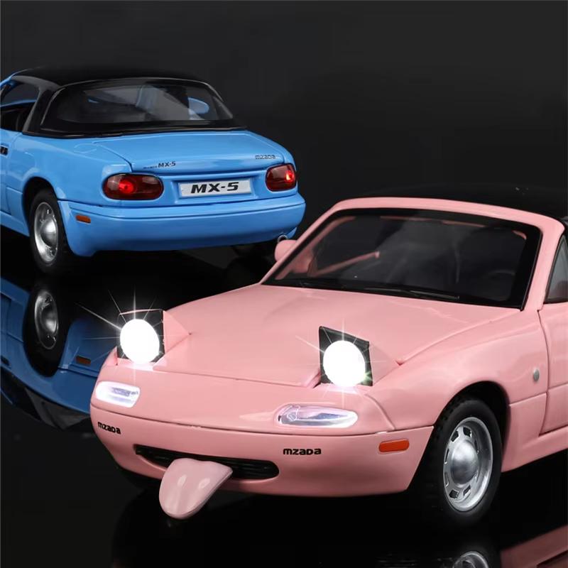 1:32 Mazda MX-5 Ретро Сплав Кабриолет Модель Спортивного Автомобиля Литой Металл Гоночный Автомобиль Модель Звук и Свет Детская Игрушка Подарок для Мальчика Коллекция Украшения
