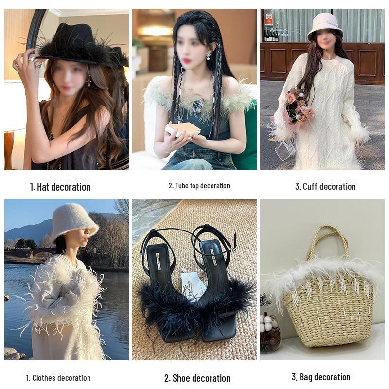 Полоски страусиных перьев для танцевальных костюмов и украшения своими руками