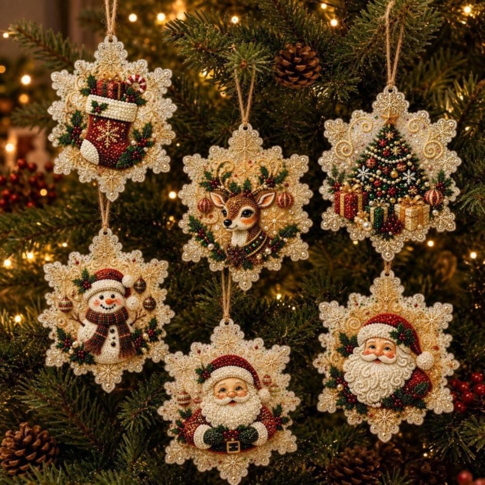 Special-Shaped Gems DIY Diamond Art Kit Wooden Hanging Holiday Ornament Party Decor
