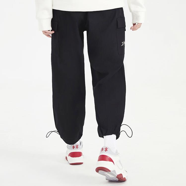 Li Ning Badfive однотонные свободные прямые спортивные брюки женские брюки черные AYKS052-3