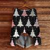 Women's Fashionable Oversized Knitwear Long-Sleeved Christmas Print Top