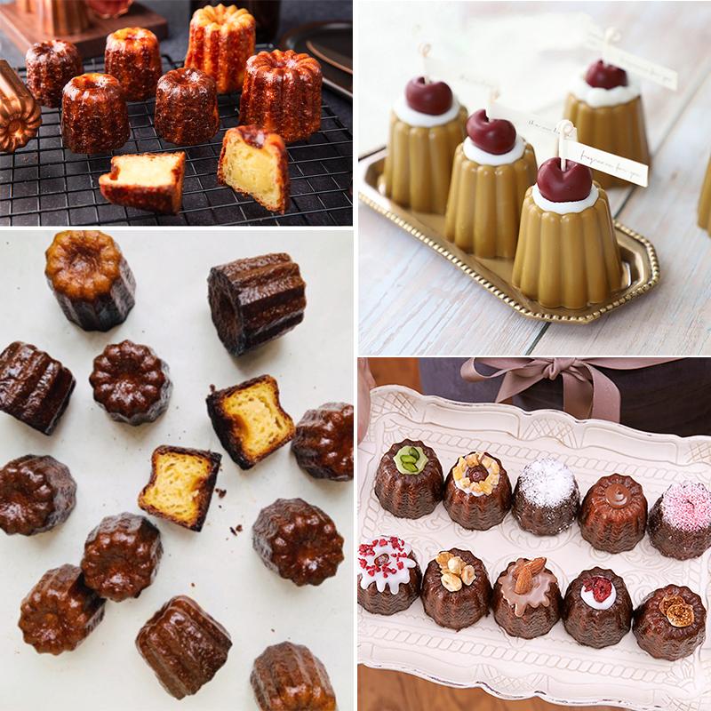 Силиконовая форма на 8/18 полостей Canneles Bordelais Рифленая форма для торта Форма для выпечки кексов и маффинов Десерт Выпечка Инструменты для украшения тортов