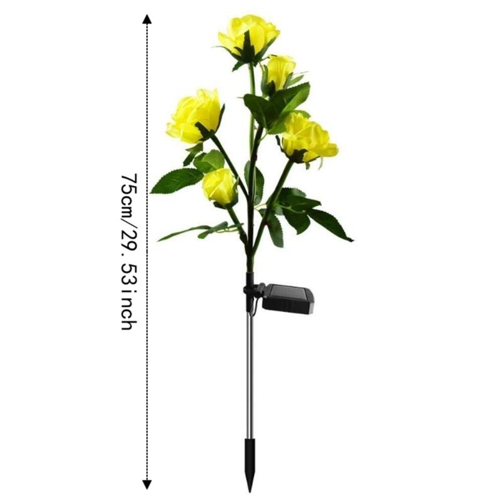 Solar Powered Outdoor Solar Garden Light Realistic Solar Rose Flowers Lantern Landscape Decor