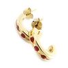 [J3818] - Gold Plated Half Hoop Earrings 'Déesse' Golden Red - 15x4 Mm