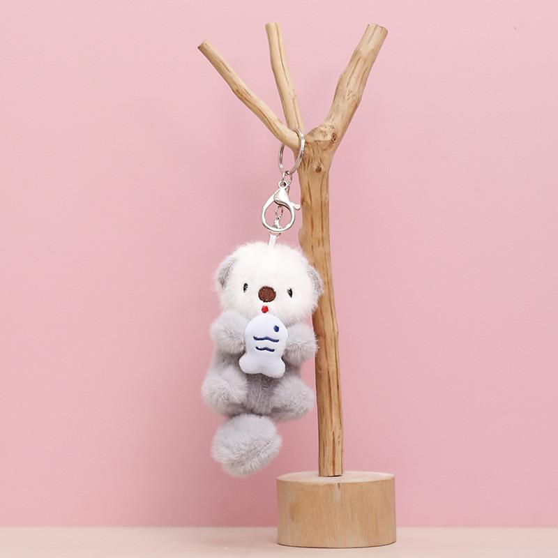 Otter Adorable Sea Plush Toy Cute Fluffy Keychain Charm Bags Perfect Doll Gift