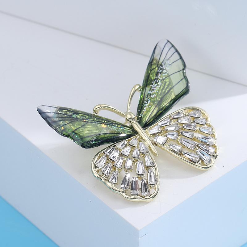 Blucome Shining Gradient Wings Butterfly Brooches for Women Top Quality Luxury Butterfly Office Party Brooch Pins