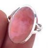 Кольцо из чистого серебра 925 пробы с натуральным розовым опалом, размер 8, n7F57