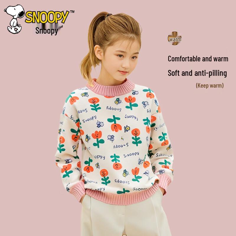 Snoopy Casual Fleece Lined Pullover Sweater